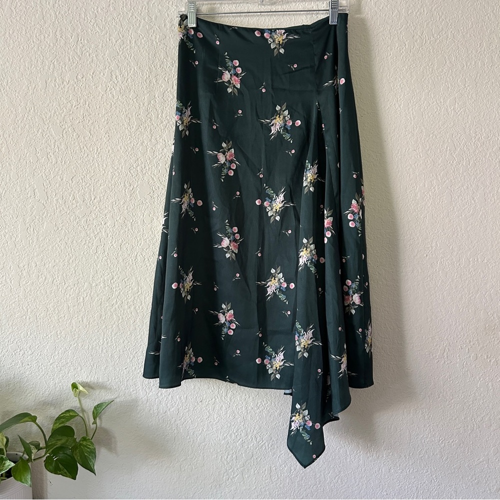 Ted Baker Green Asymmetrical Wrap Midi Skirt